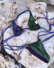 Load image into Gallery viewer, Double Trouble Reversible Bikini Top - Plum + Emerald
