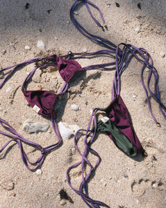 Double Trouble Bikini Bottom  - Plum + Emerald