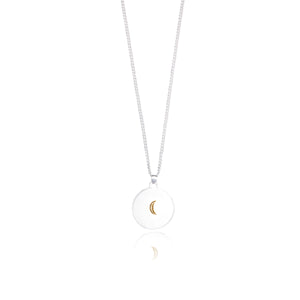 Optimist Prime - Silver Circle Pendant Necklace with Gold Mood - SOON SPACE